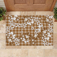 Hibiscus Pakala Bronze Brown Rubber Doormat Tropical Floral Stylized LT01 Brown - Polynesian Pride