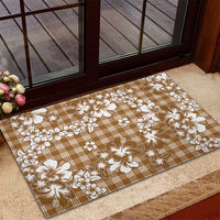 Hibiscus Pakala Bronze Brown Rubber Doormat Tropical Floral Stylized LT01 - Polynesian Pride