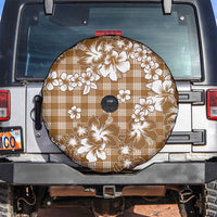 Hibiscus Pakala Bronze Brown Spare Tire Cover Tropical Floral Stylized LT01 Brown - Polynesian Pride