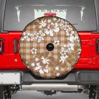 Hibiscus Pakala Bronze Brown Spare Tire Cover Tropical Floral Stylized LT01 - Polynesian Pride