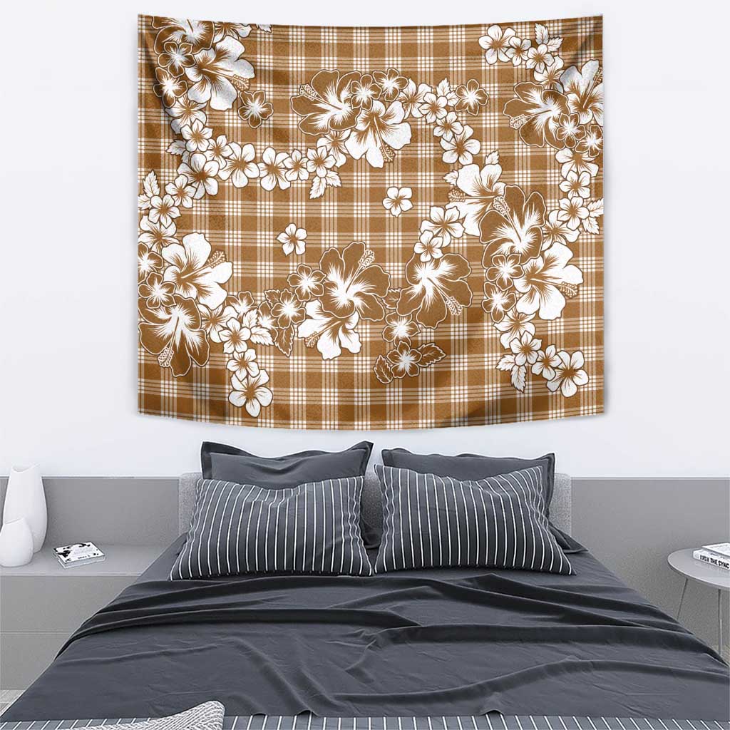 Hibiscus Pakala Bronze Brown Tapestry Tropical Floral Stylized LT01 - Polynesian Pride