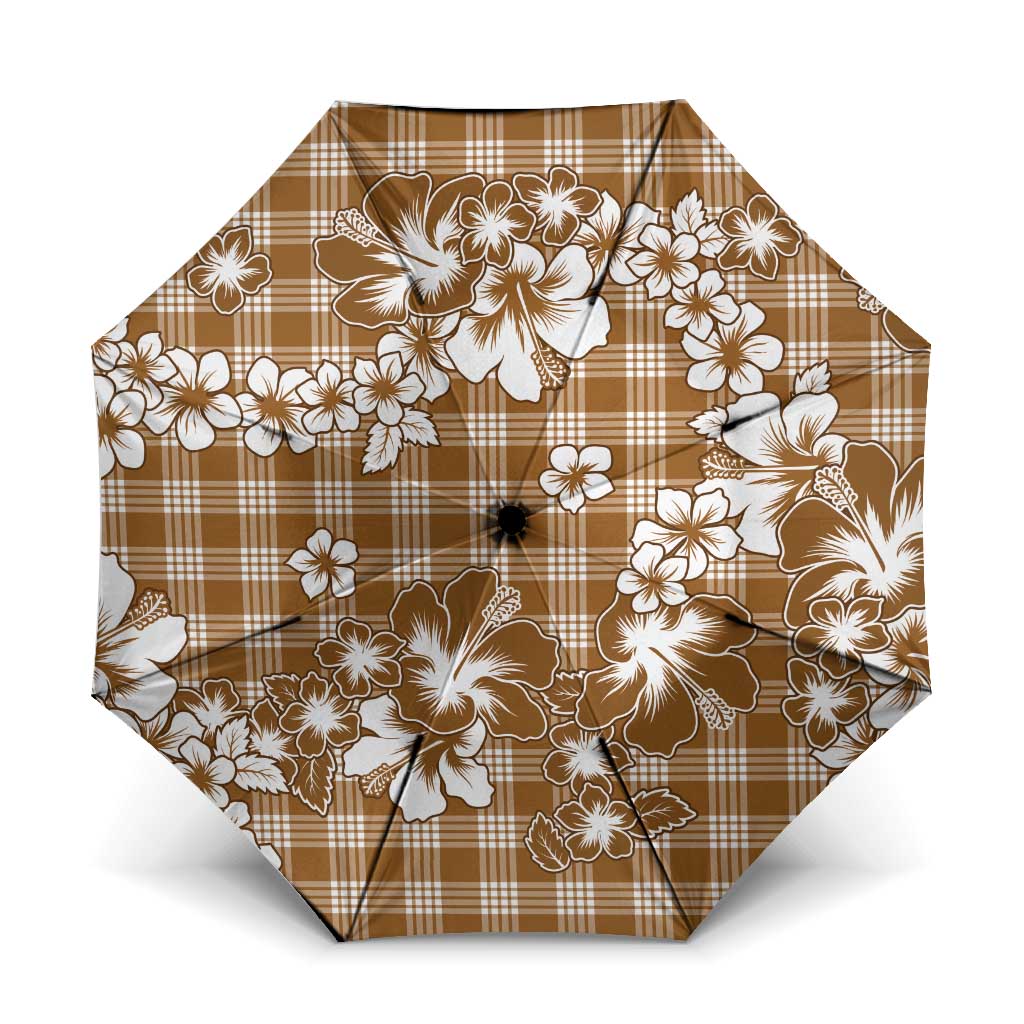 Hibiscus Pakala Bronze Brown Umbrella Tropical Floral Stylized - Polynesian Pride