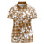 Hibiscus Pakala Bronze Brown Women Polo Shirt Tropical Floral Stylized - Polynesian Pride