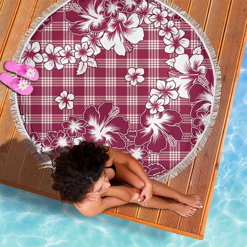 Hibiscus Pakala Royal Magenta Beach Blanket Tropical Floral Stylized LT01 - Polynesian Pride