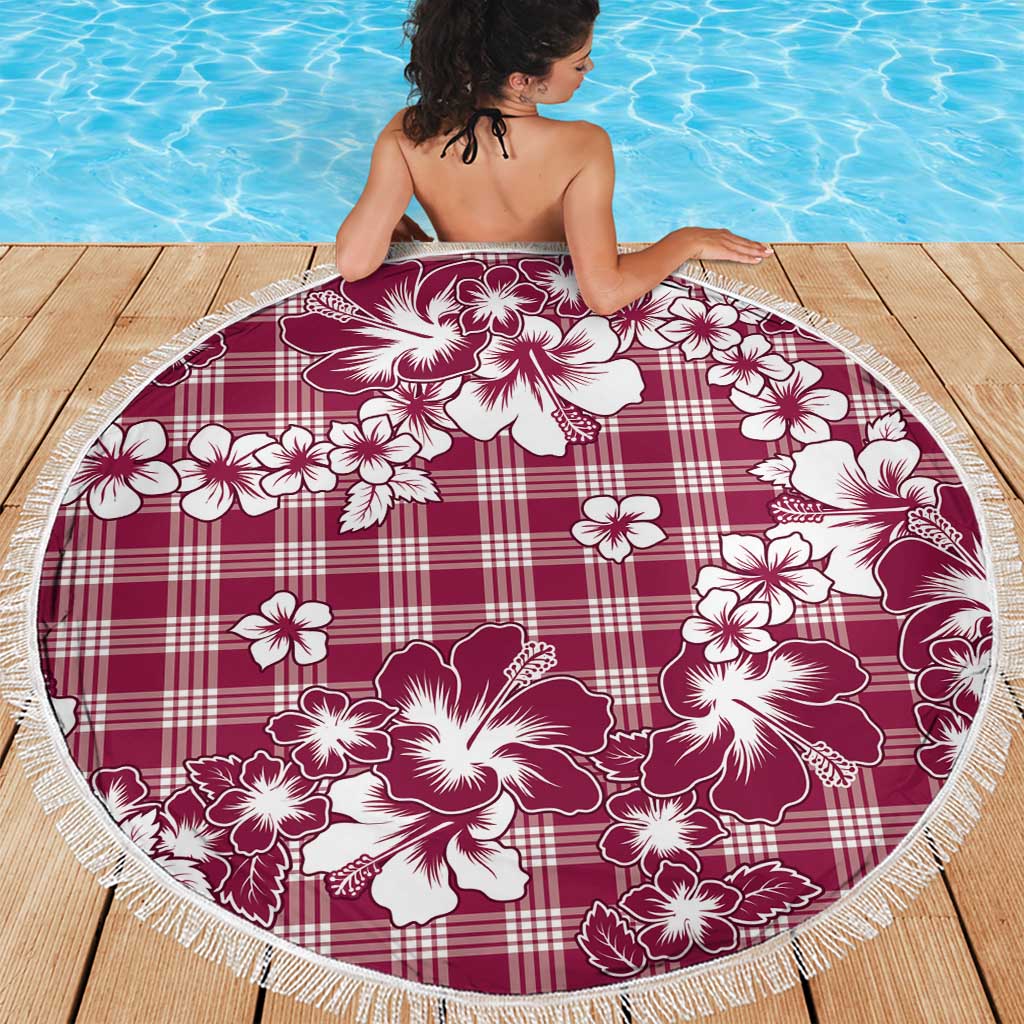 Hibiscus Pakala Royal Magenta Beach Blanket Tropical Floral Stylized LT01 - Polynesian Pride