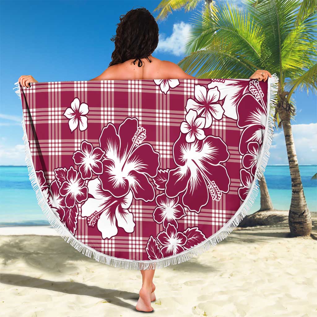 Hibiscus Pakala Royal Magenta Beach Blanket Tropical Floral Stylized LT01 - Polynesian Pride