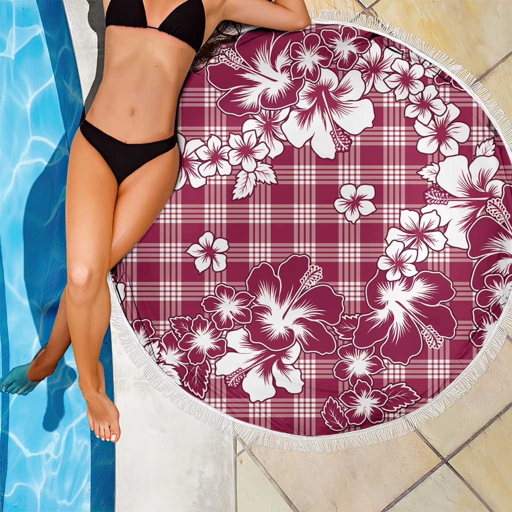 Hibiscus Pakala Royal Magenta Beach Blanket Tropical Floral Stylized LT01 - Polynesian Pride