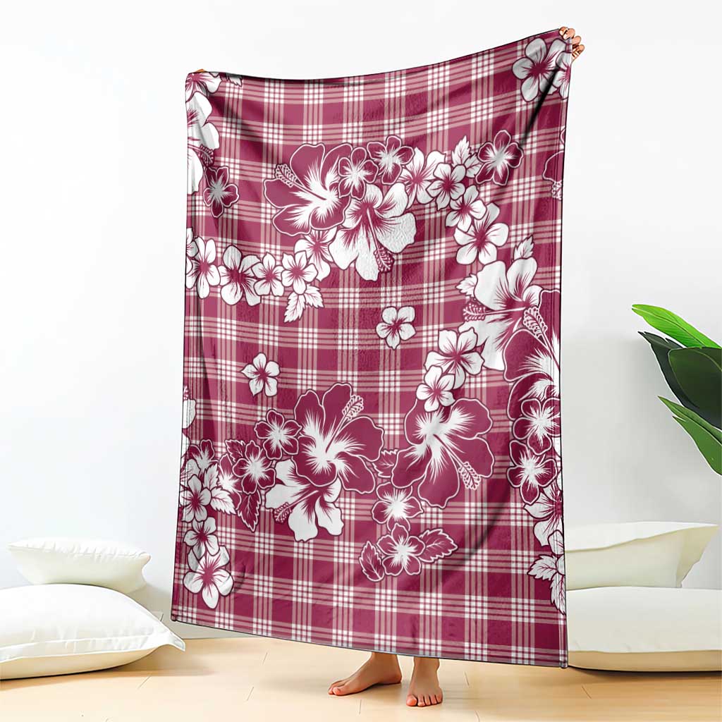 Hibiscus Pakala Royal Magenta Blanket Tropical Floral Stylized - Polynesian Pride