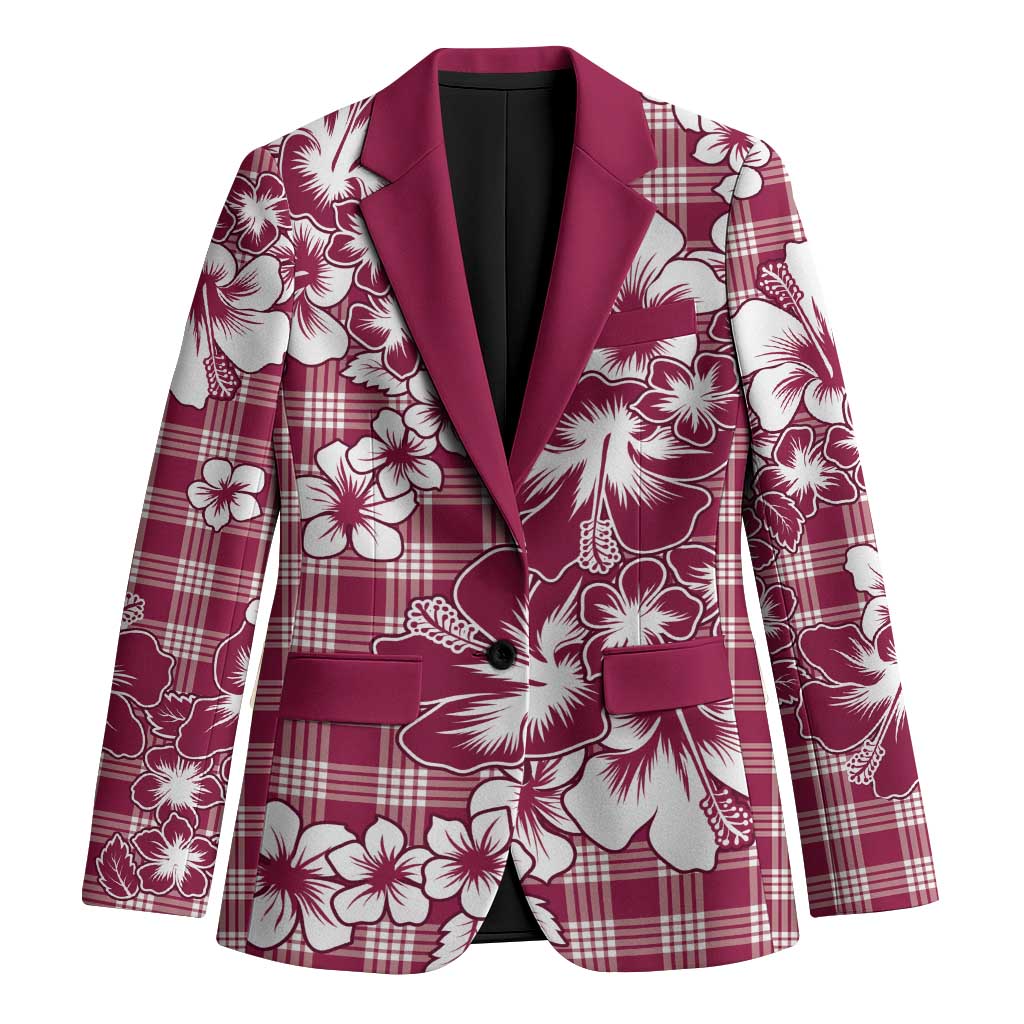Hibiscus Pakala Royal Magenta Blazer Tropical Floral Stylized LT01 Unisex Magenta - Polynesian Pride