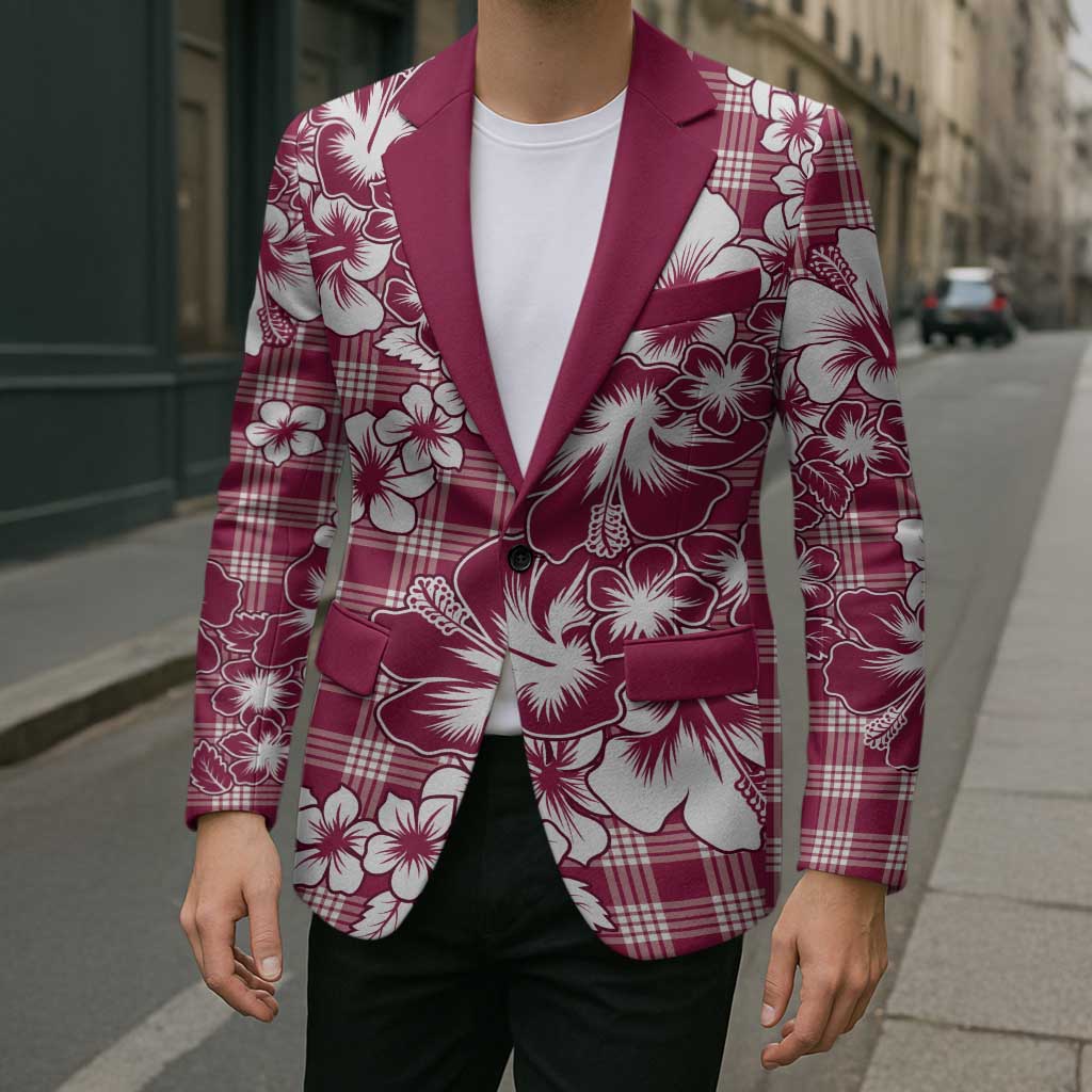 Hibiscus Pakala Royal Magenta Blazer Tropical Floral Stylized LT01 - Polynesian Pride