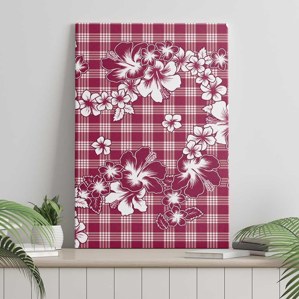 Hibiscus Pakala Royal Magenta Canvas Wall Art Tropical Floral Stylized LT01 - Polynesian Pride