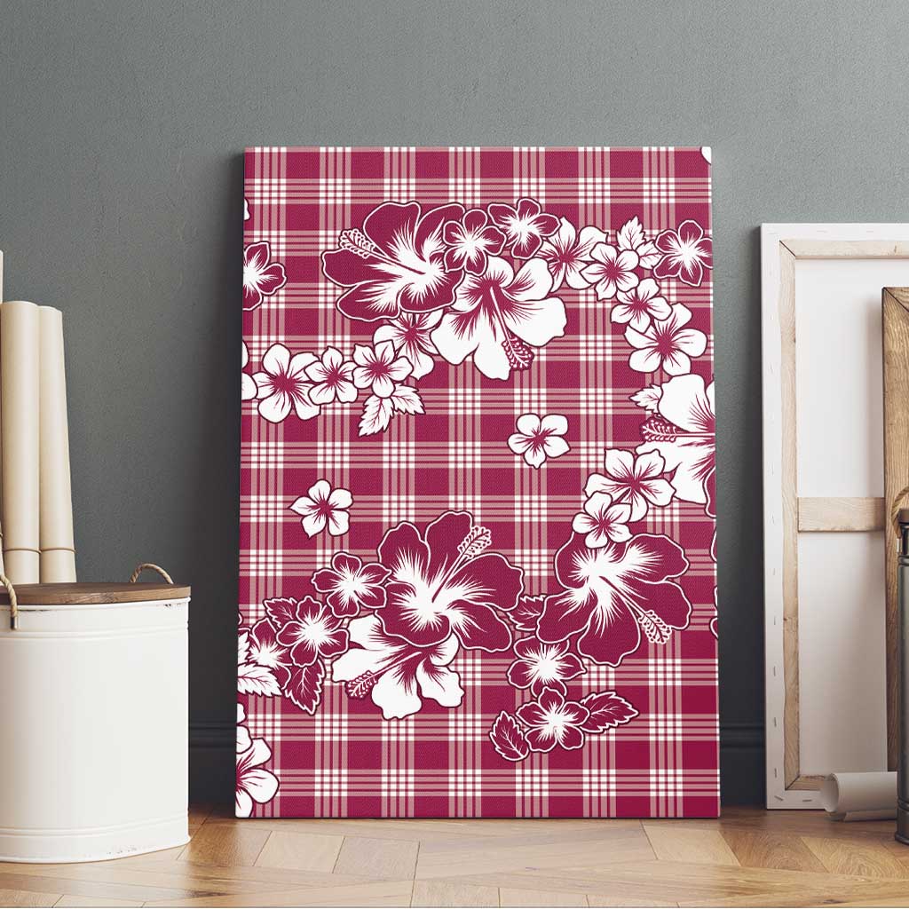 Hibiscus Pakala Royal Magenta Canvas Wall Art Tropical Floral Stylized LT01 - Polynesian Pride