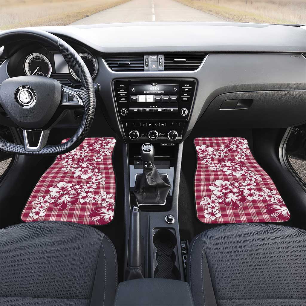Hibiscus Pakala Royal Magenta Car Mats Tropical Floral Stylized LT01 Set 2pcs - Front Magenta - Polynesian Pride