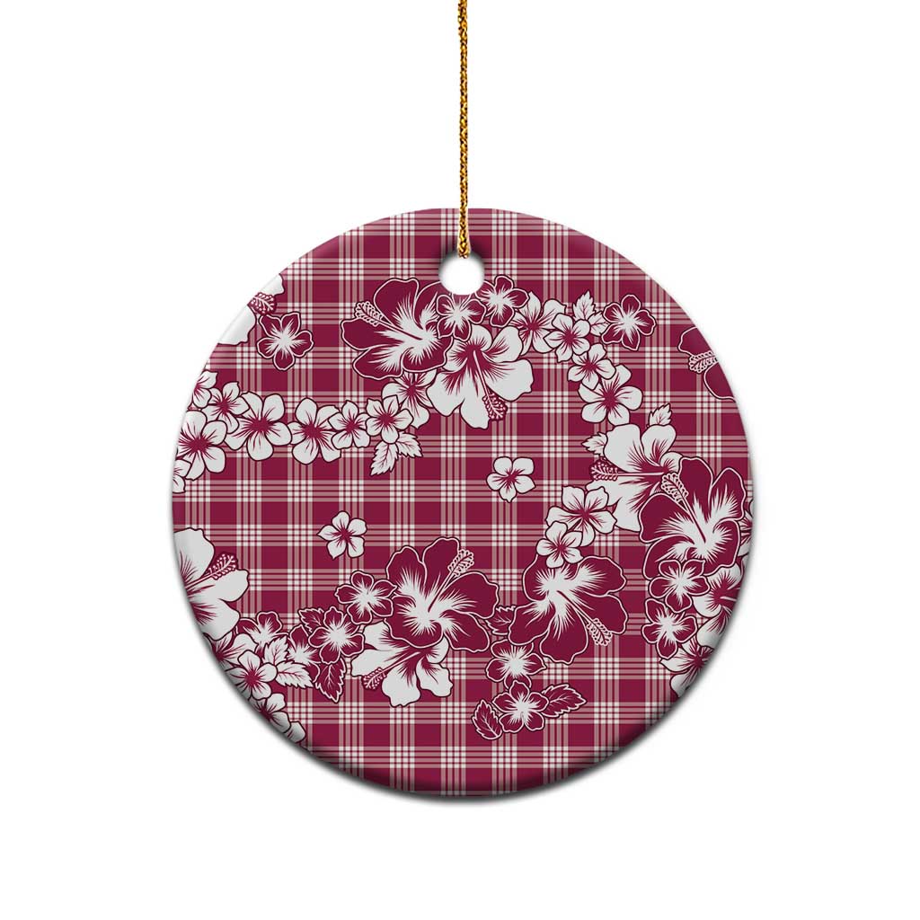 Hibiscus Pakala Royal Magenta Ceramic Ornament Tropical Floral Stylized - Polynesian Pride