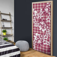 Hibiscus Pakala Royal Magenta Door Cover Tropical Floral Stylized - Polynesian Pride