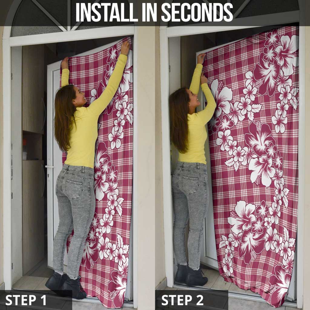 Hibiscus Pakala Royal Magenta Door Cover Tropical Floral Stylized - Polynesian Pride