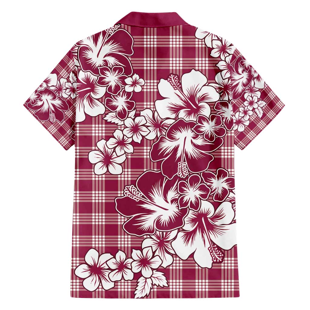 Hibiscus Pakala Royal Magenta Family Matching Short Sleeve Bodycon Dress and Hawaiian Shirt Tropical Floral Stylized - Polynesian Pride