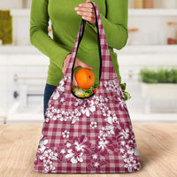 Hibiscus Pakala Royal Magenta Grocery Bag Tropical Floral Stylized - Polynesian Pride