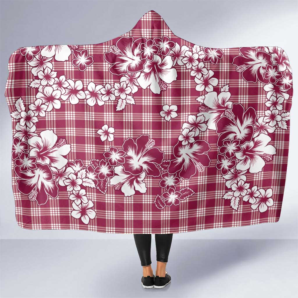 Hibiscus Pakala Royal Magenta Hooded Blanket Tropical Floral Stylized LT01 One Size Magenta - Polynesian Pride