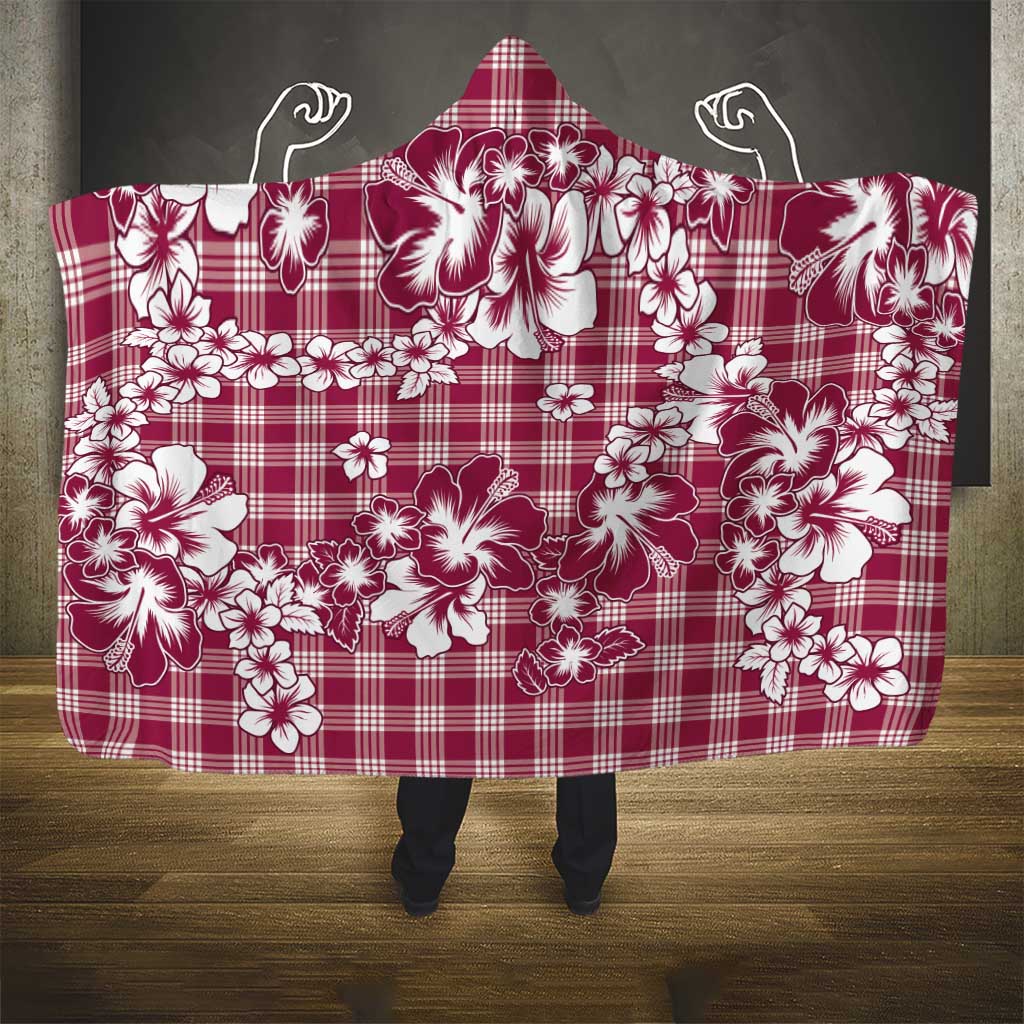 Hibiscus Pakala Royal Magenta Hooded Blanket Tropical Floral Stylized LT01 - Polynesian Pride