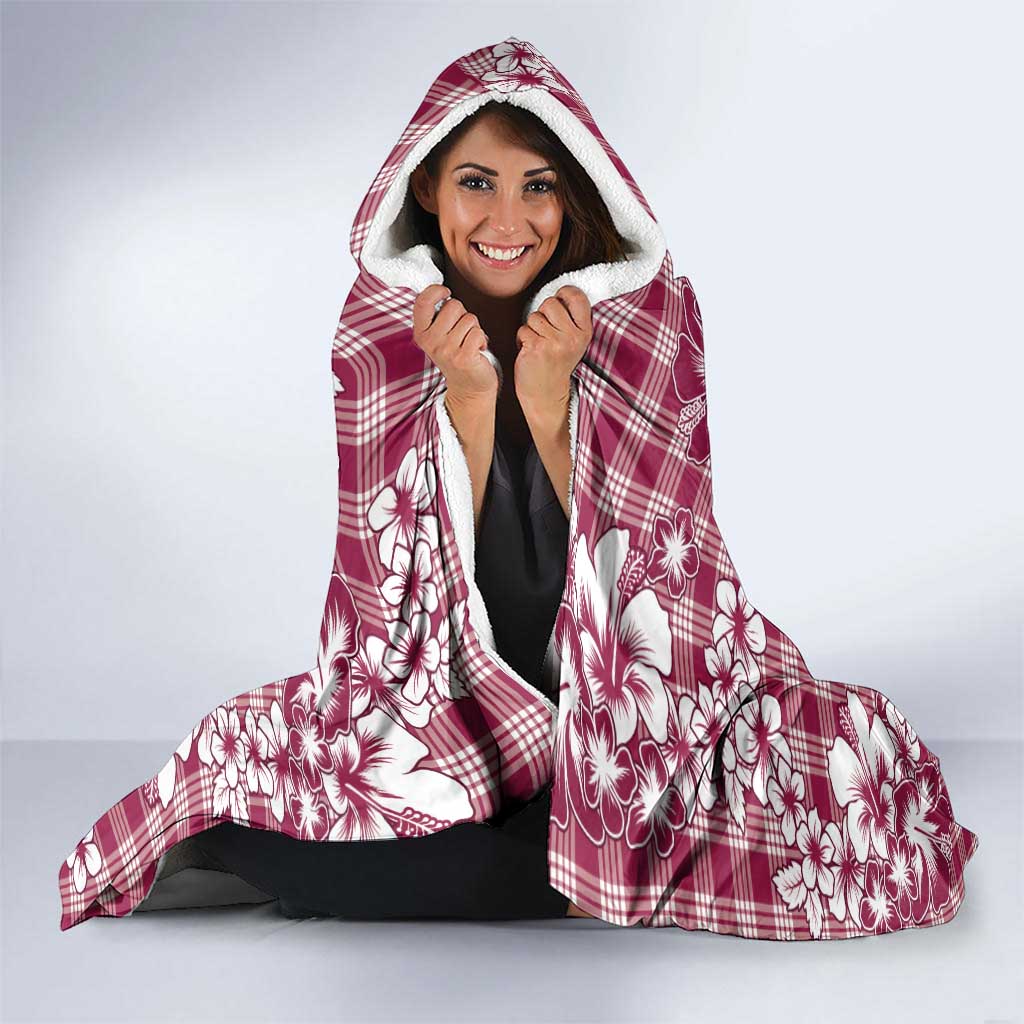 Hibiscus Pakala Royal Magenta Hooded Blanket Tropical Floral Stylized LT01 - Polynesian Pride