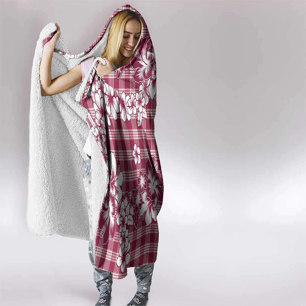 Hibiscus Pakala Royal Magenta Hooded Blanket Tropical Floral Stylized LT01 - Polynesian Pride