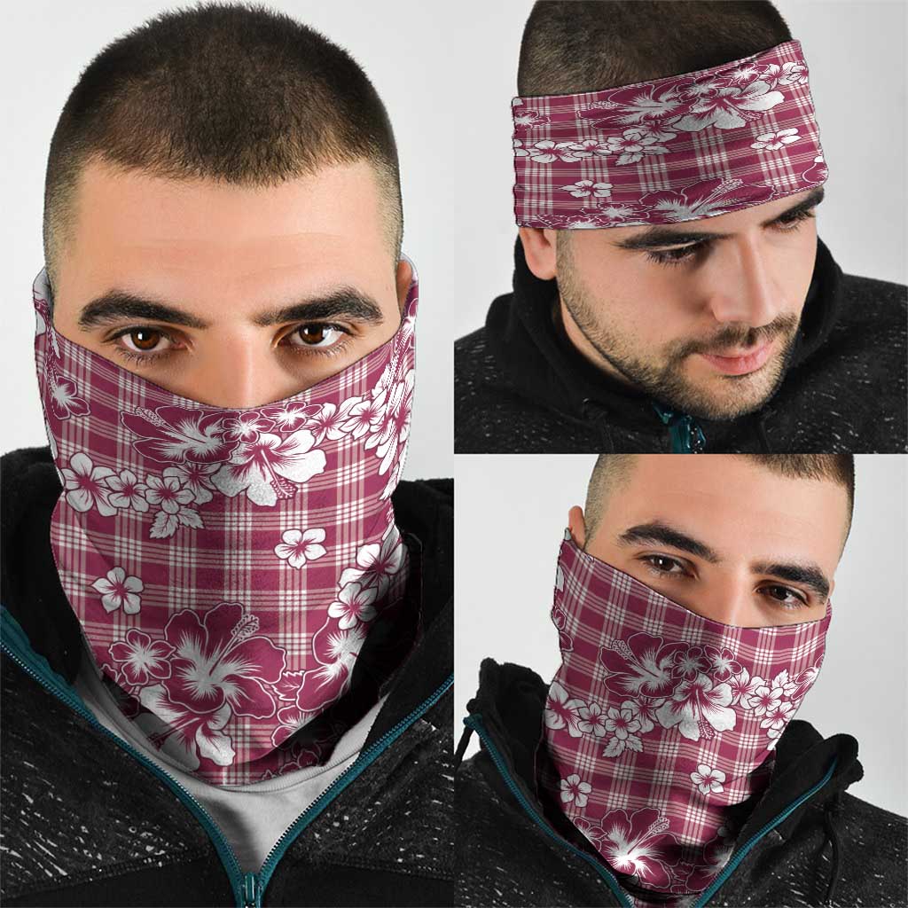 Hibiscus Pakala Royal Magenta Neck Gaiter Tropical Floral Stylized - Polynesian Pride