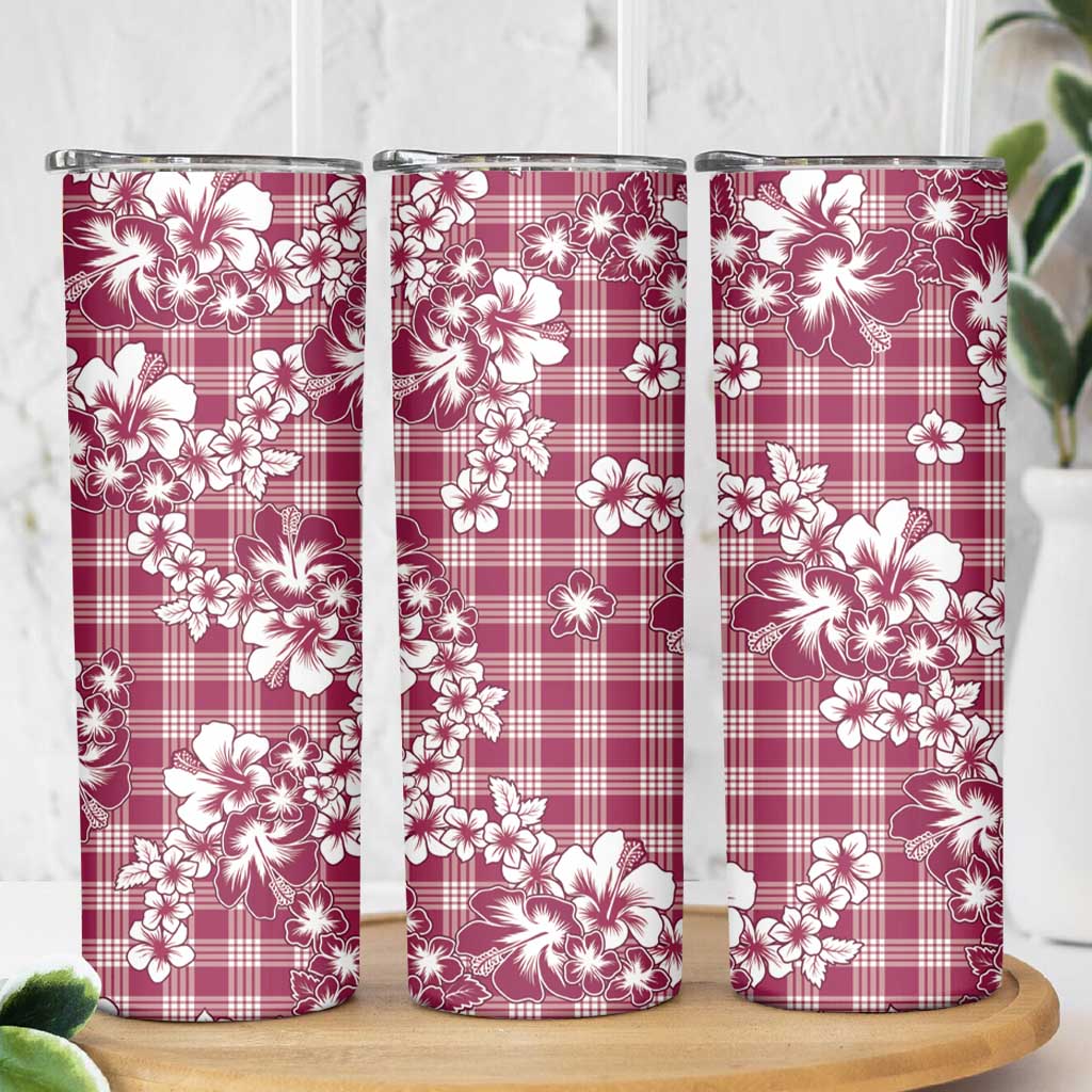 Hibiscus Pakala Royal Magenta Skinny Tumbler Tropical Floral Stylized - Polynesian Pride