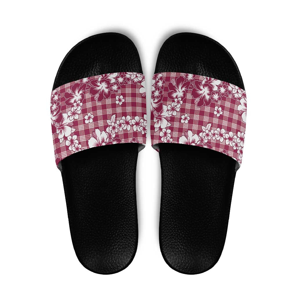 Hibiscus Pakala Royal Magenta Slide Sandals Tropical Floral Stylized LT01 Magenta - Polynesian Pride