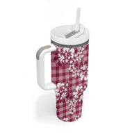 Hibiscus Pakala Royal Magenta Tumbler With Handle Tropical Floral Stylized - Polynesian Pride
