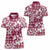 Hibiscus Pakala Royal Magenta Women Polo Shirt Tropical Floral Stylized - Polynesian Pride