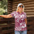 Hibiscus Pakala Royal Magenta Women Polo Shirt Tropical Floral Stylized - Polynesian Pride
