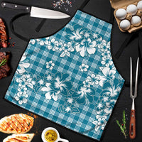 Hibiscus Pakala Ocean Depths Blue Apron Tropical Floral Stylized - Polynesian Pride