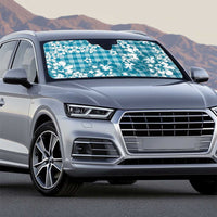 Hibiscus Pakala Ocean Depths Blue Auto Sun Shade Tropical Floral Stylized - Polynesian Pride