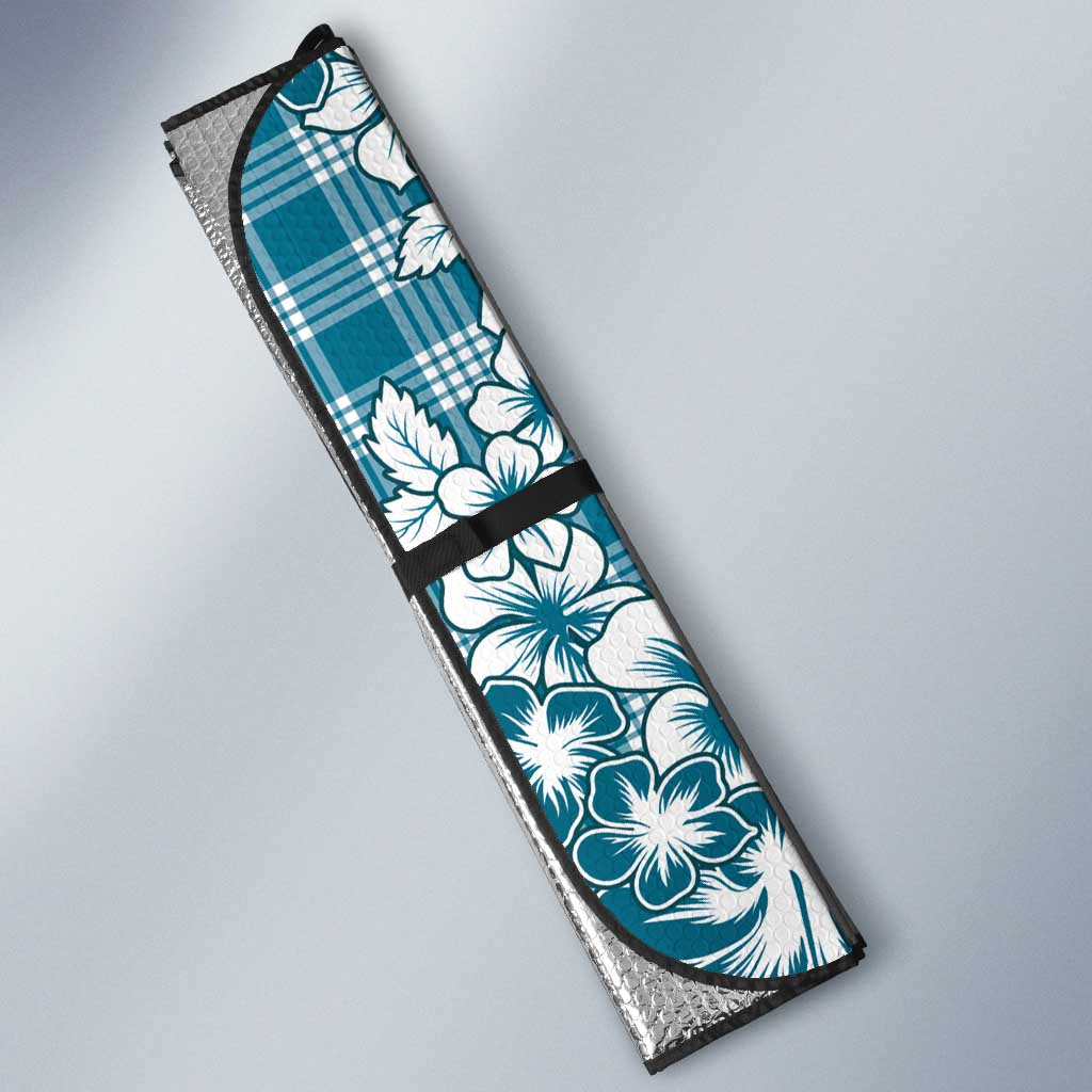 Hibiscus Pakala Ocean Depths Blue Auto Sun Shade Tropical Floral Stylized - Polynesian Pride