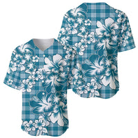 Hibiscus Pakala Ocean Depths Blue Baseball Jersey Tropical Floral Stylized LT01 - Polynesian Pride