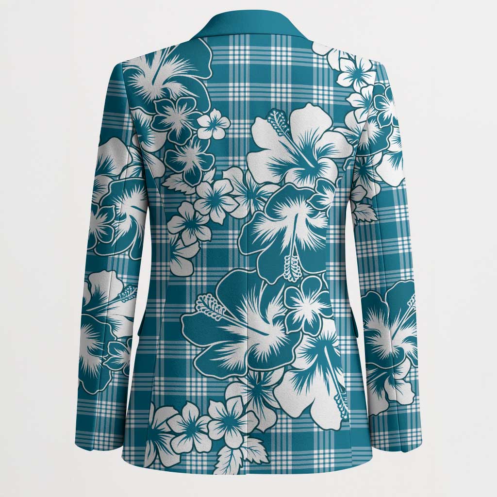 Hibiscus Pakala Ocean Depths Blue Blazer Tropical Floral Stylized LT01 - Polynesian Pride