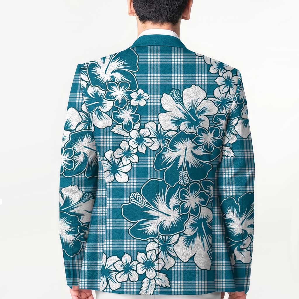 Hibiscus Pakala Ocean Depths Blue Blazer Tropical Floral Stylized LT01 - Polynesian Pride