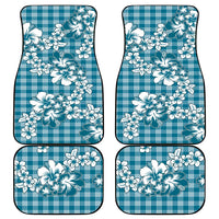 Hibiscus Pakala Ocean Depths Blue Car Mats Tropical Floral Stylized LT01 - Polynesian Pride