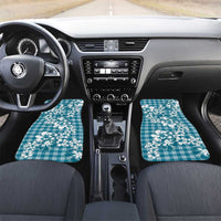 Hibiscus Pakala Ocean Depths Blue Car Mats Tropical Floral Stylized LT01 Set 2pcs - Front Blue - Polynesian Pride