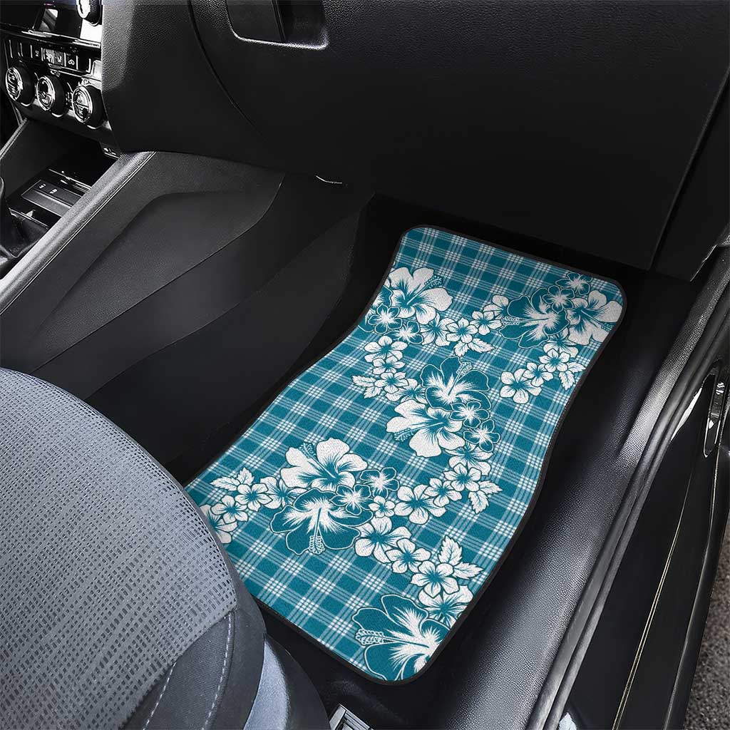 Hibiscus Pakala Ocean Depths Blue Car Mats Tropical Floral Stylized LT01 - Polynesian Pride