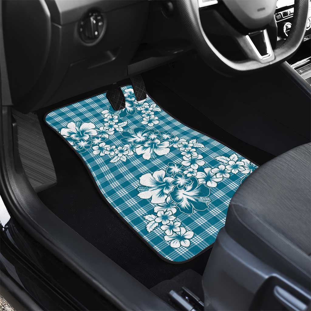 Hibiscus Pakala Ocean Depths Blue Car Mats Tropical Floral Stylized LT01 - Polynesian Pride