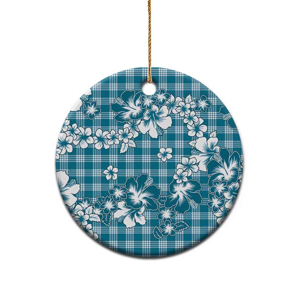 Hibiscus Pakala Ocean Depths Blue Ceramic Ornament Tropical Floral Stylized LT01 - Polynesian Pride