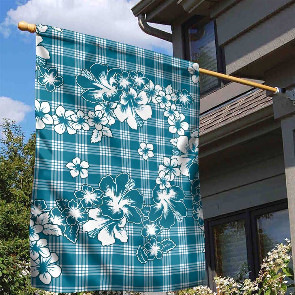 Hibiscus Pakala Ocean Depths Blue Garden Flag Tropical Floral Stylized LT01 - Polynesian Pride