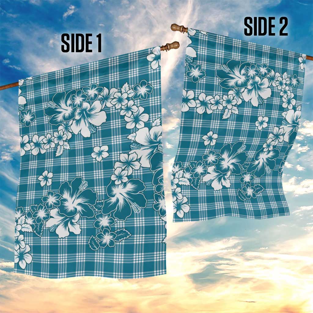 Hibiscus Pakala Ocean Depths Blue Garden Flag Tropical Floral Stylized LT01 - Polynesian Pride