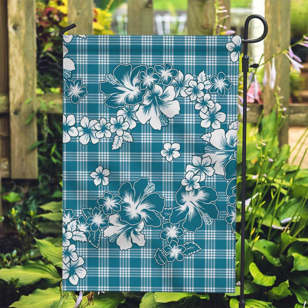 Hibiscus Pakala Ocean Depths Blue Garden Flag Tropical Floral Stylized LT01 Garden Flag Blue - Polynesian Pride