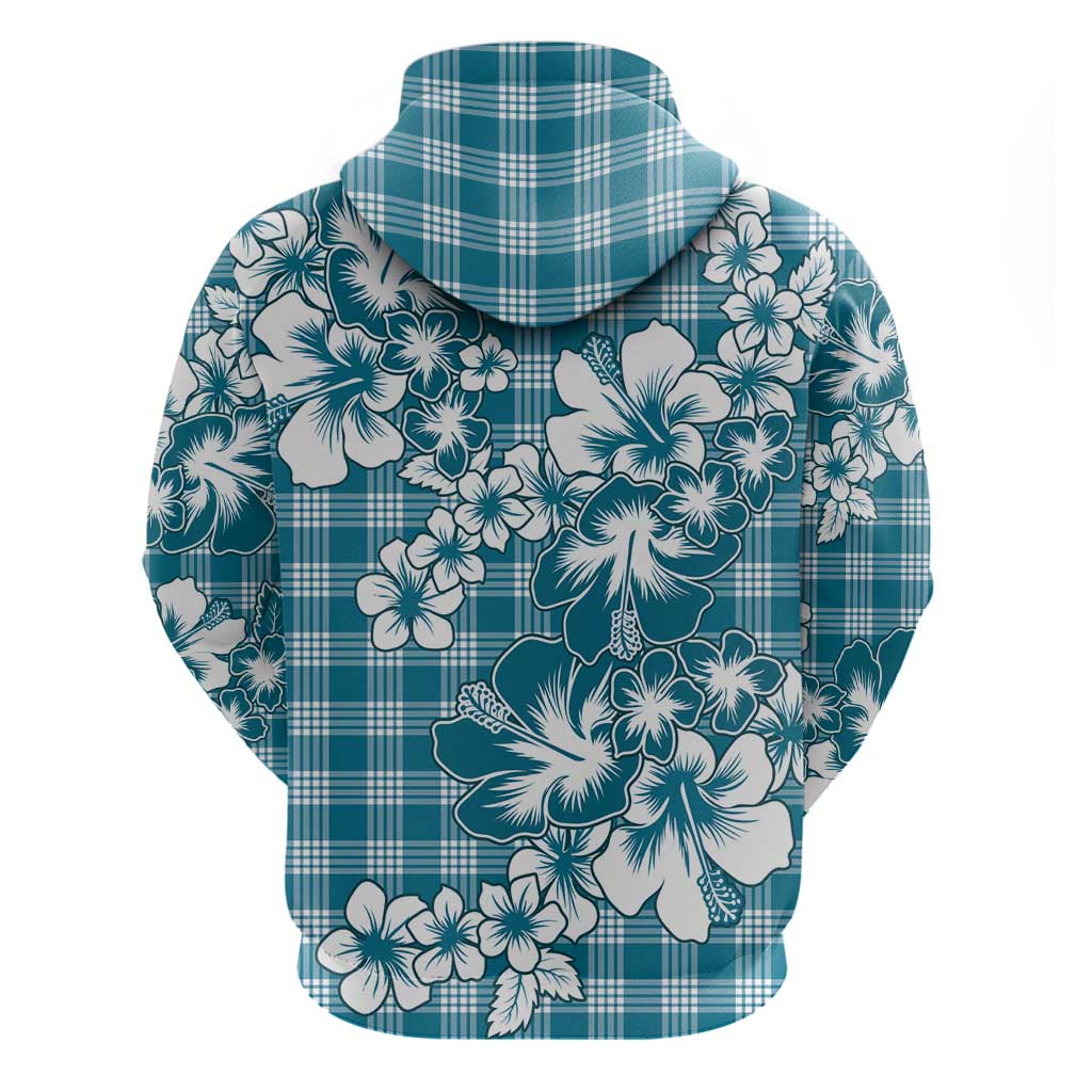 Hibiscus Pakala Ocean Depths Blue Hoodie Tropical Floral Stylized - Polynesian Pride