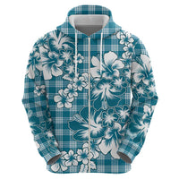 Hibiscus Pakala Ocean Depths Blue Hoodie Tropical Floral Stylized - Polynesian Pride