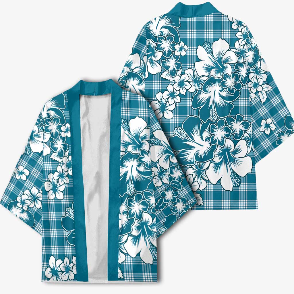 Hibiscus Pakala Ocean Depths Blue Kimono Tropical Floral Stylized LT01 - Polynesian Pride