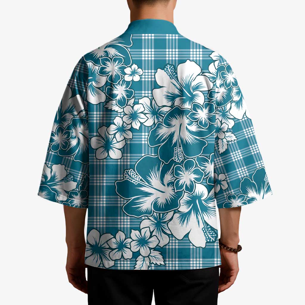 Hibiscus Pakala Ocean Depths Blue Kimono Tropical Floral Stylized LT01 - Polynesian Pride